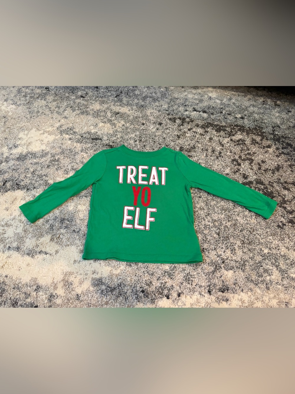 Green "Treat Yo Elf" Kids Holiday Top